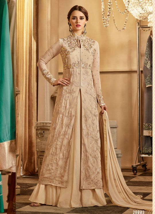 Semistitched Partywear Anarkali Gown