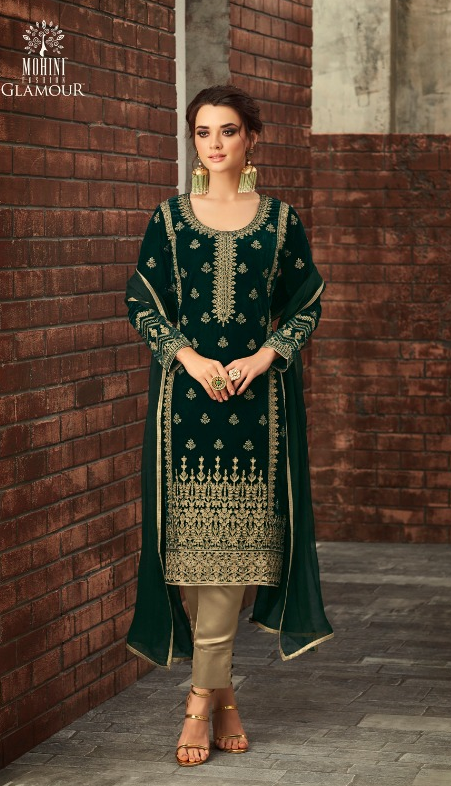 Elegant Velvet Salwar Kameez Dress Material
