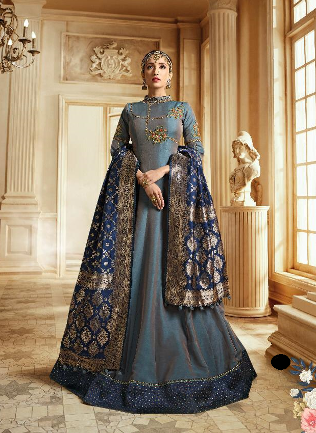Semistitched Partywear Anarkali Gown