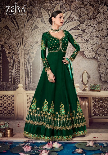 Semistitched Partywear Anarkali Gown
