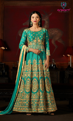 Semistitched Partywear Anarkali Gown