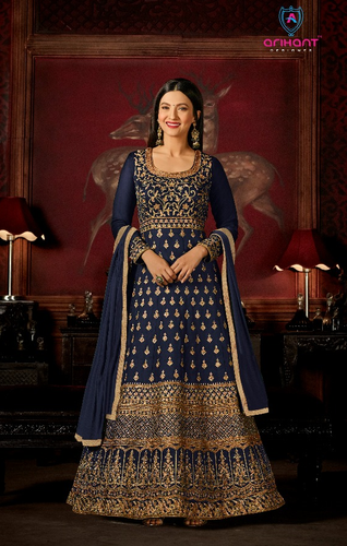 Semistitched Partywear Anarkali Gown