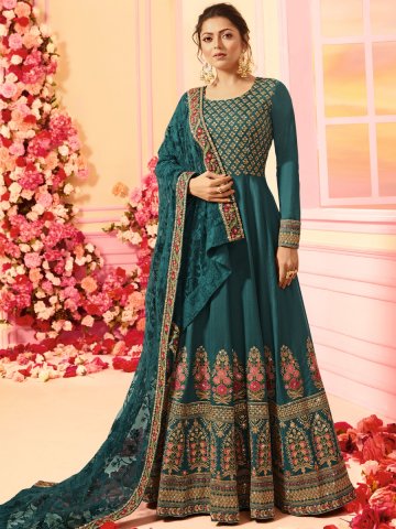 Semistitched Partywear Anarkali Gown