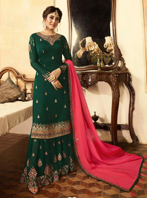 Sharara suit top dress material