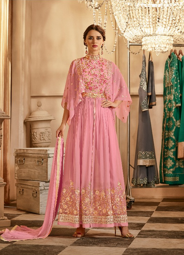 Semistitched Partywear Anarkali Gown