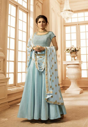 Semistitched Partywear Anarkali Gown