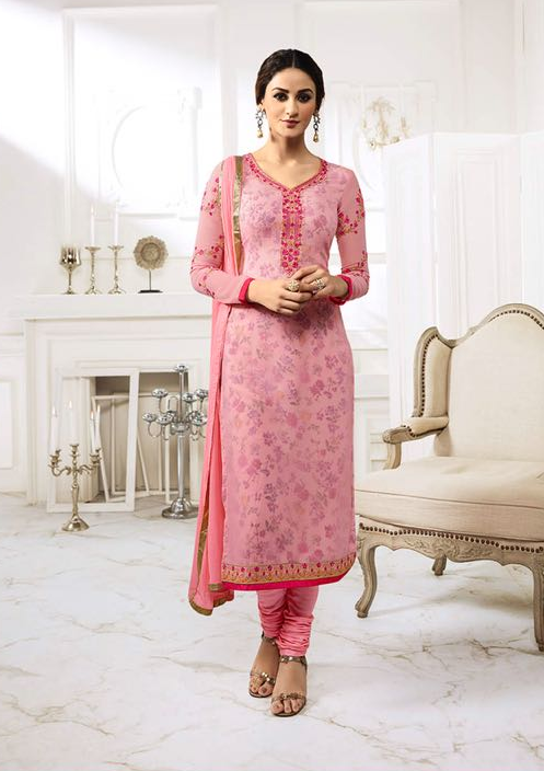 Buy pink 2025 dress material churidar
