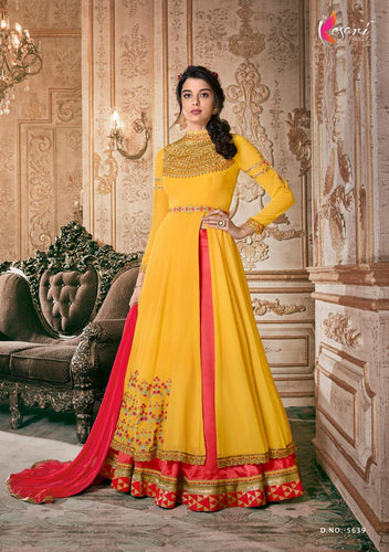 Semistitched Partywear Anarkali Gown