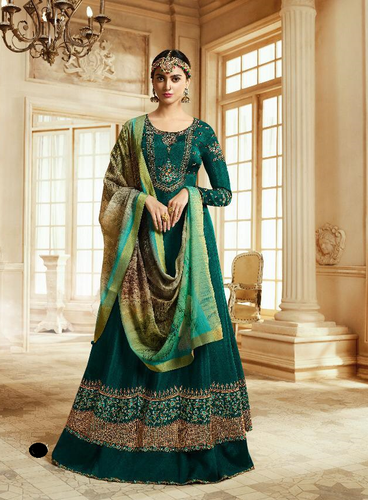 Semistitched Partywear Anarkali Gown