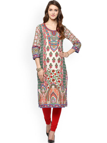 White Printed Kurti