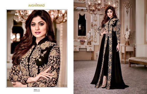 Semistitched Partywear Anarkali Gown
