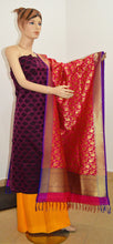 Indian Banarasi Suit dress Material for Women - Top , bottom and Long Silk Dupatta
