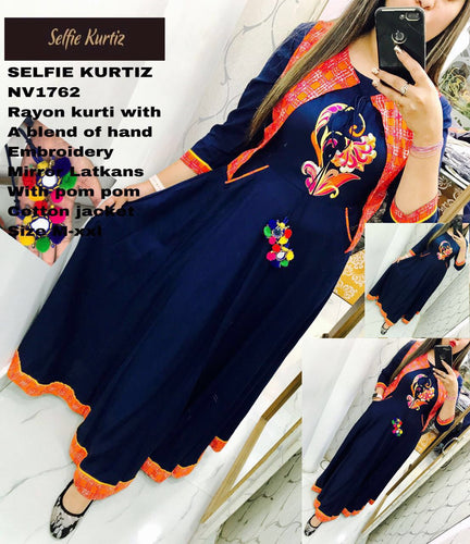 Printed Rayon Anarkali Kurti
