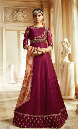 Semistitched Partywear Anarkali Gown