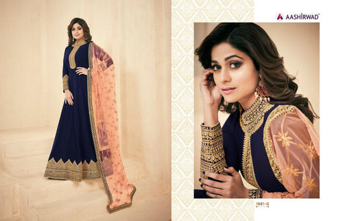 Semistitched Partywear Anarkali Gown