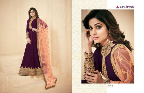 Semistitched Partywear Anarkali Gown